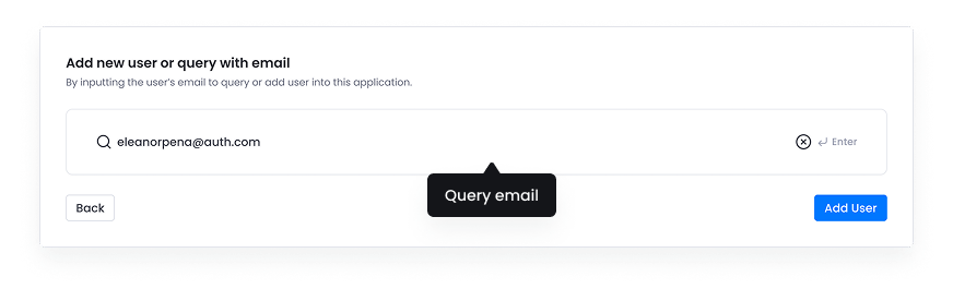 Query with new user email