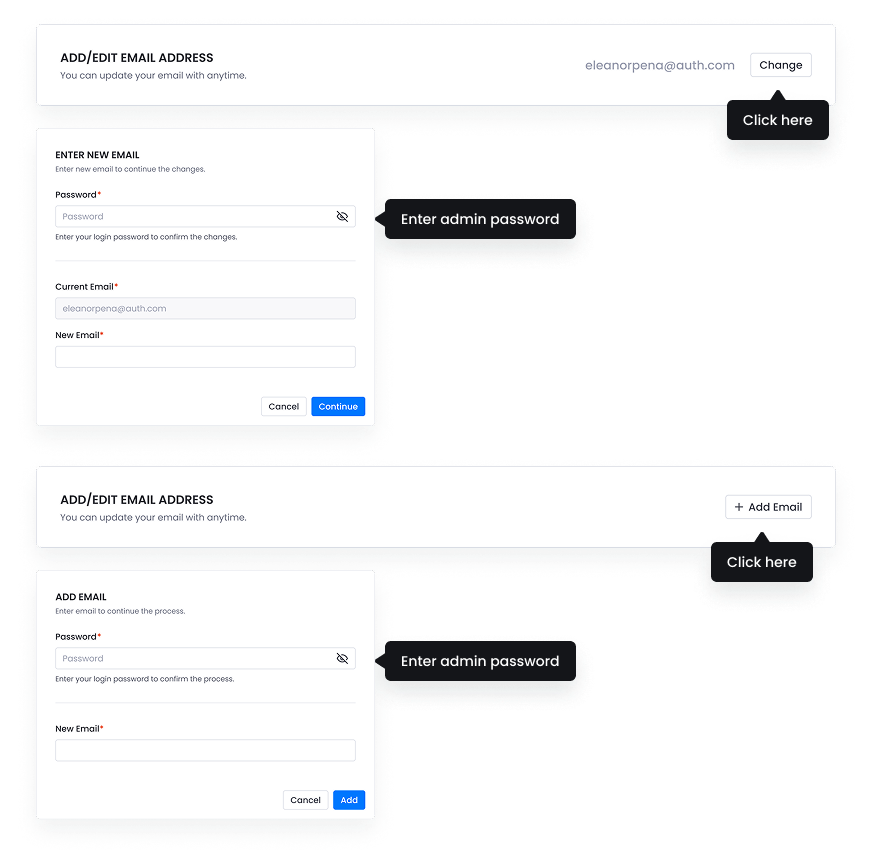 SSO Dashboard - Change Email